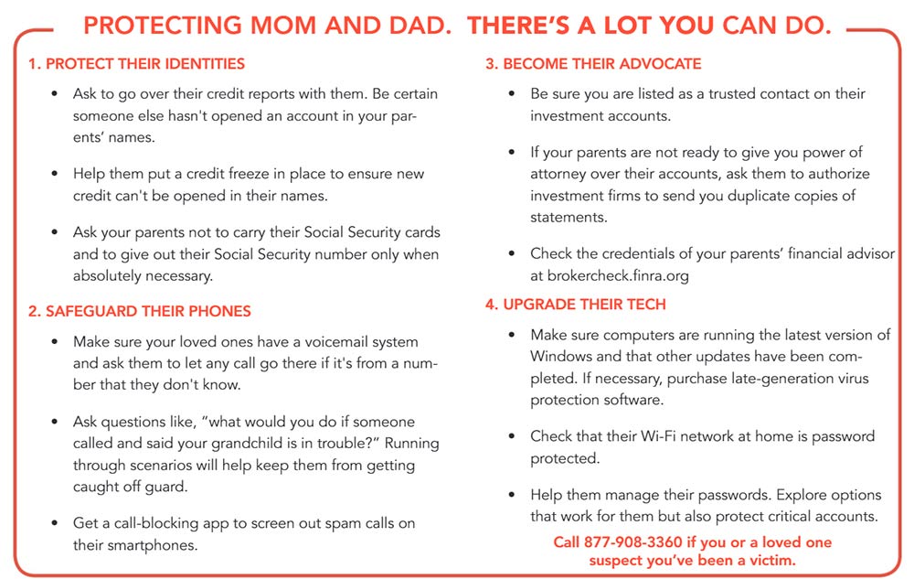 Tips to protect your parents from scammers. There's a lot you can do.
