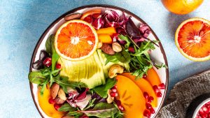 Bowl of vegetables and fruit, clean eating