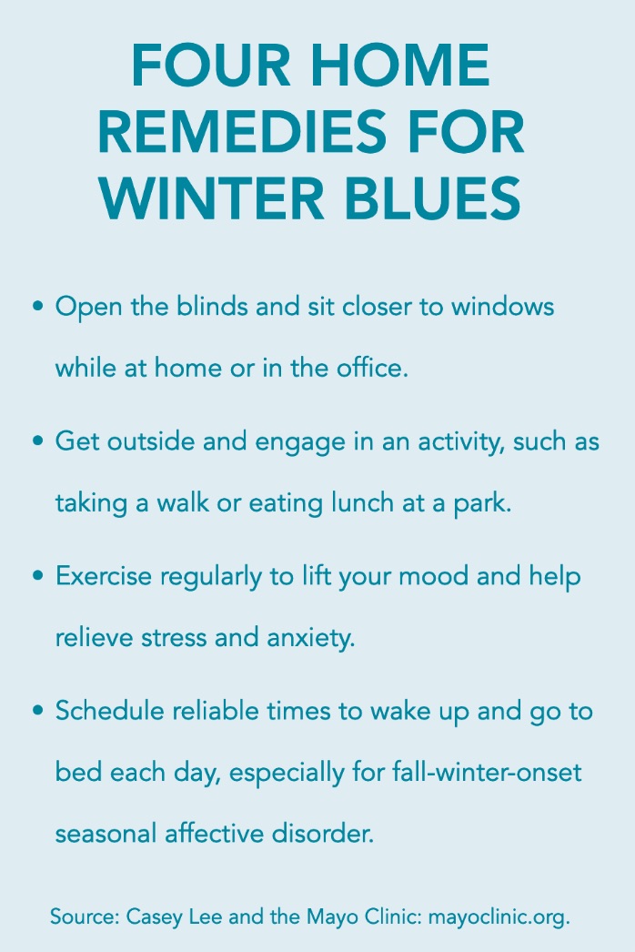 Graphic of remedies for winter blues