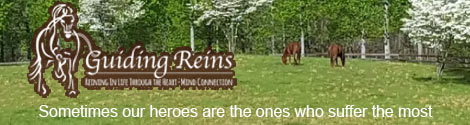 Ad: Guiding Reins, Equine-Assisted Wellness Program for veterans, active-duty personnel, first responders, frontline workers, and/or their immediate family.