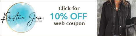 Ad: 10% off banner for Rustic Jem, A Boutique