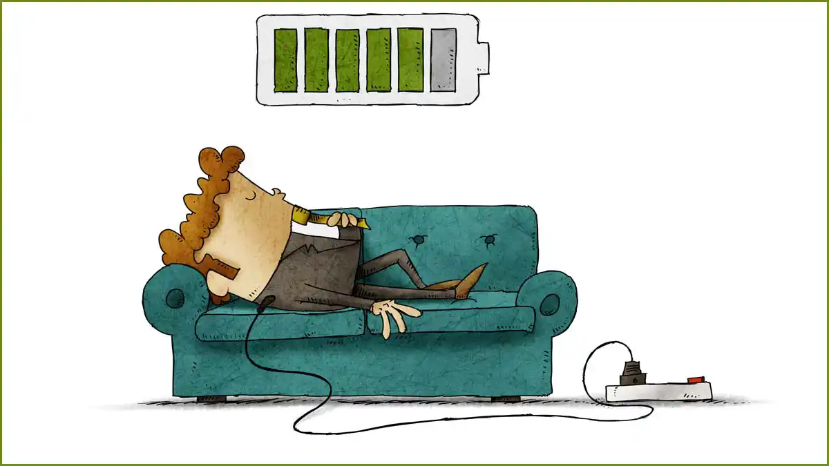 Illustration of a man napping on a couch