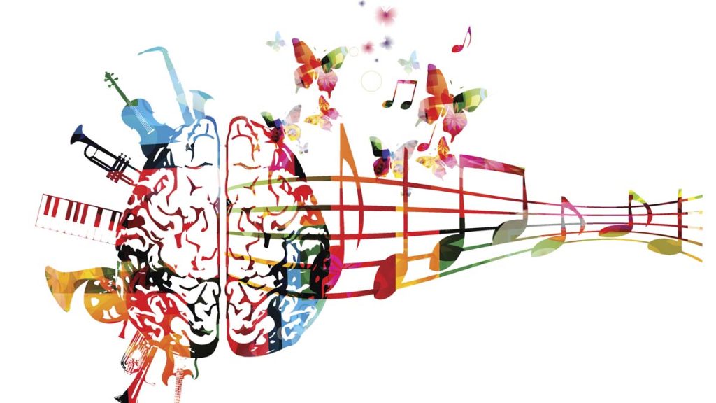 Photo of music notes and the brain