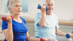 Aging adults combat muscle loss with physical therapy.